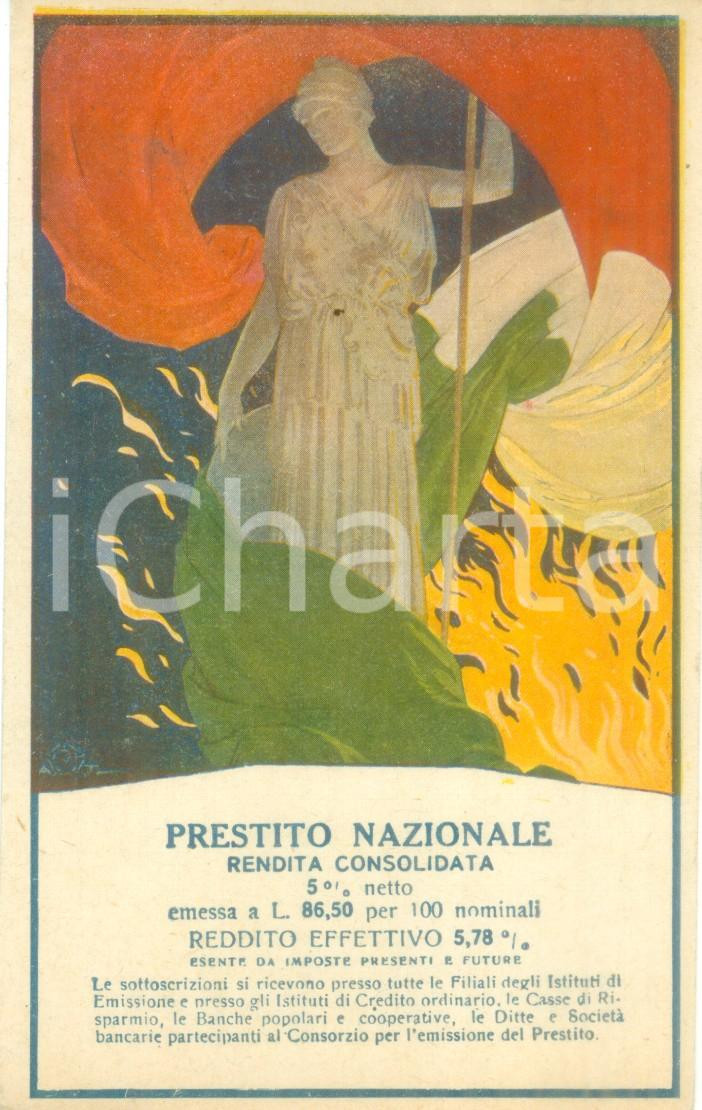 Cartolina originale da collezione 1916 WW1 PROPAGANDA DI GUERRA Prestito 5% Credito Italiano Cartolina FP NV 1