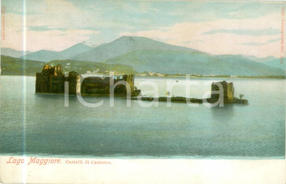 Cartolina originale da collezione 1900 ca CANNOBIO VB Veduta dei Castelli di CANNERO Cartolina FP NV 1