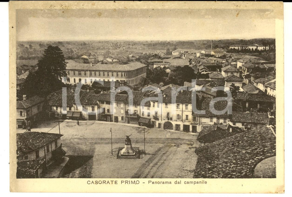 Cartolina originale da collezione 1941 CASORATE PRIMO PV Panorama dal campanile Cartolina postale FG VG 1