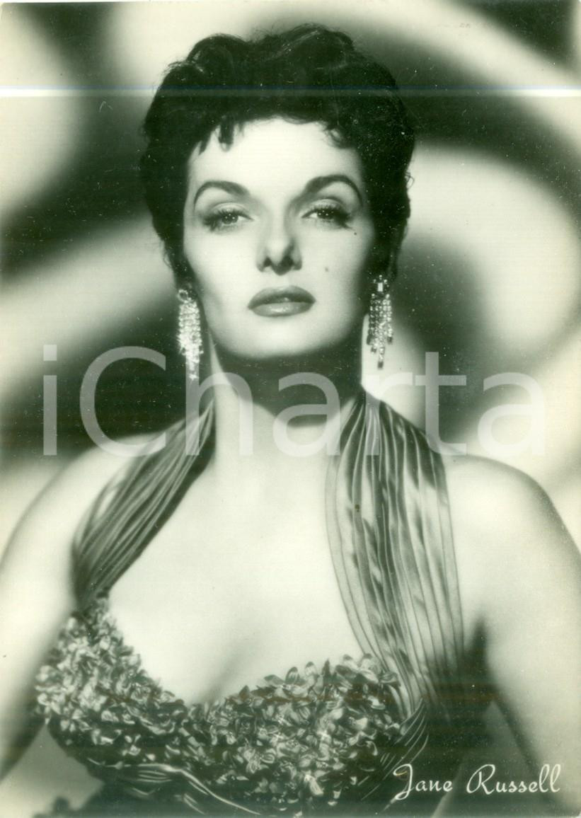 Cartolina originale da collezione 1955 ca CINEMA Attrice Jane RUSSELL in abito scollato Cartolina FG NV 1