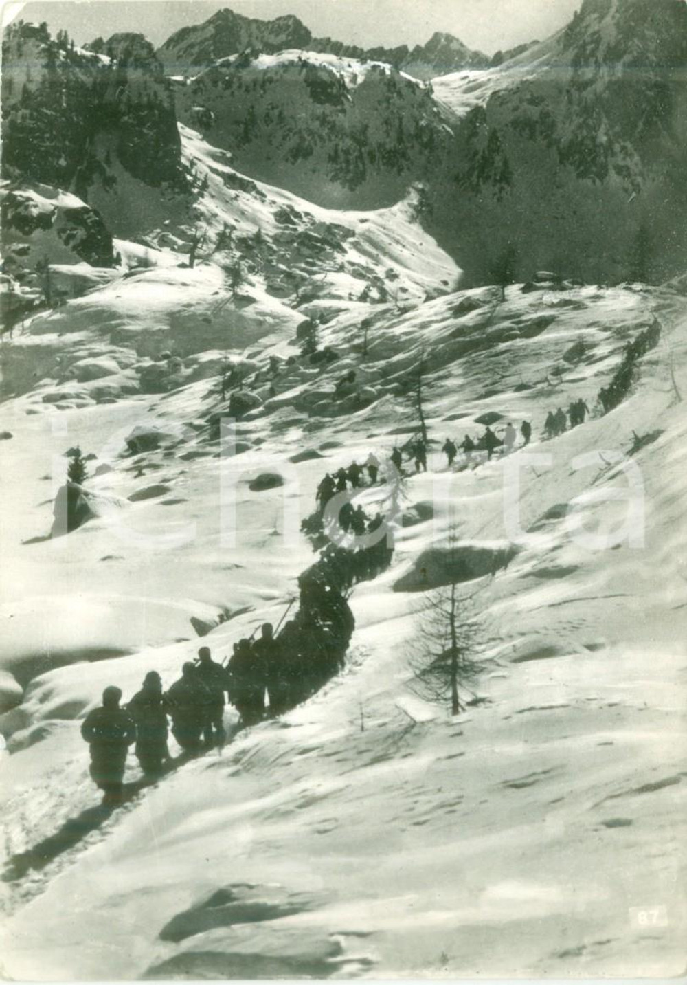 Cartolina originale da collezione 1960 ALPINI Codrata di Alpini scala una montagna Cartolina FG VG 1