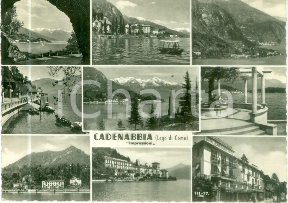 Cartolina originale da collezione 1956 GRIANTE CO Vedutine di CADENABBIA e del Lago Cartolina FG VG 1