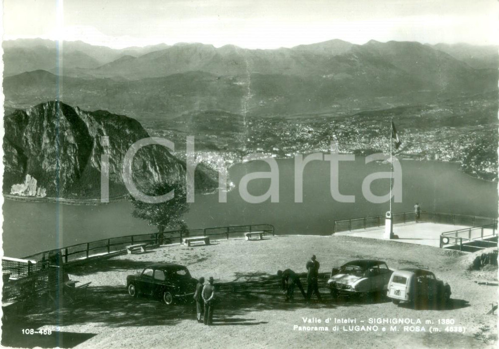 Cartolina originale da collezione 1955 ca LANZO D INTELVI CO Turisti sul Lago Panorama SIGHIGNOLA Cartolina FG 1