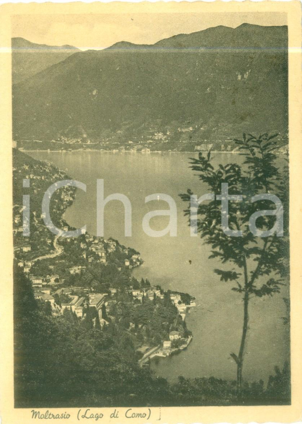 Cartolina originale da collezione 1948 MOLTRASIO CO Panorama del paese sul lago di COMO Cartolina FG VG 1