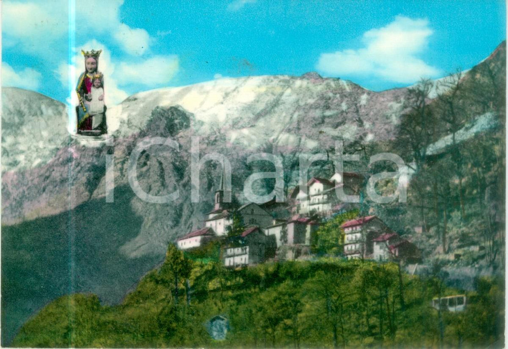Cartolina originale da collezione 1966 PERLOZ AO Santuario Notre Dame de la Garde Cartolina VINTAGE FG VG 1