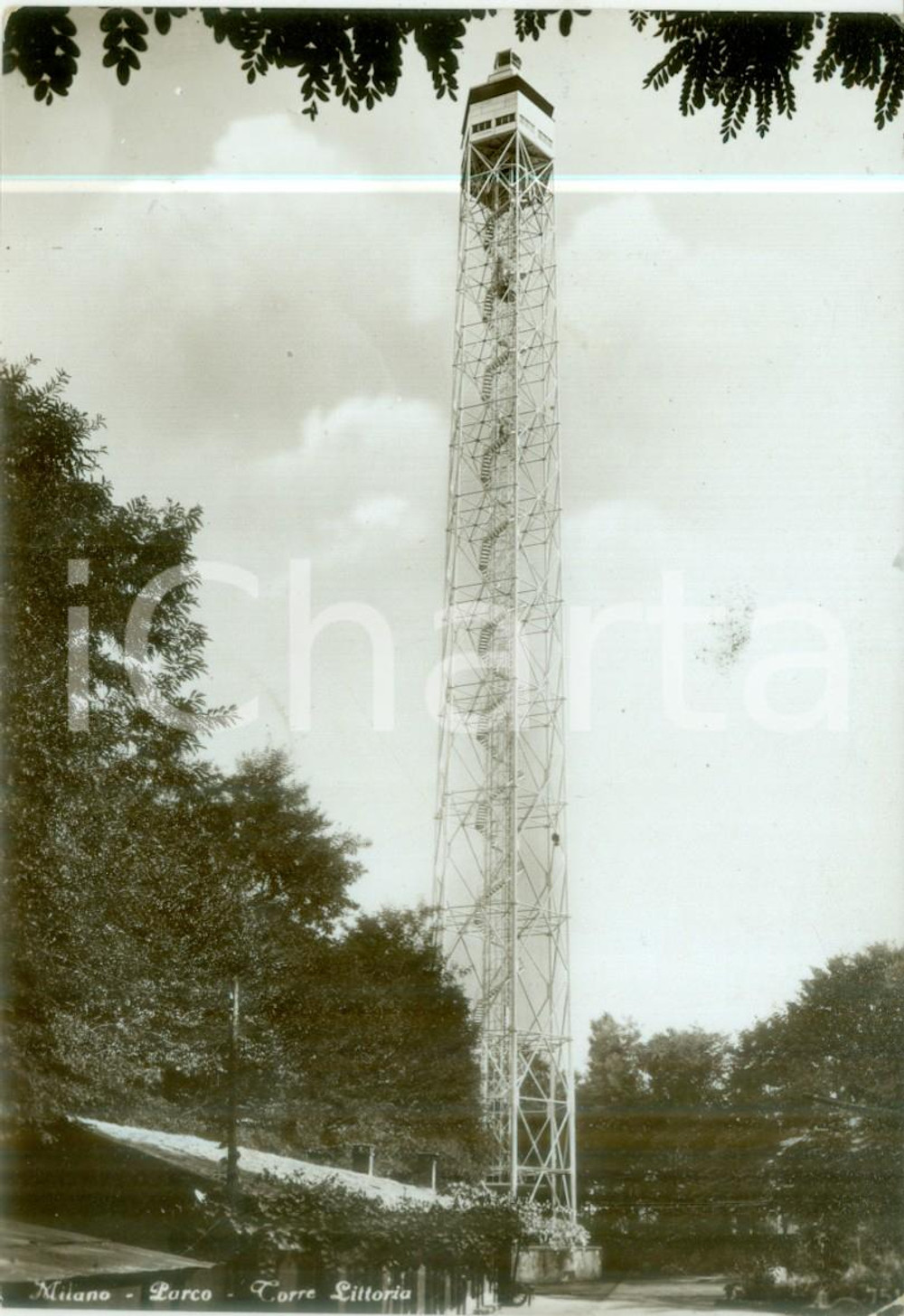 Cartolina originale da collezione 1936 MILANO Torre Littoria al Parco SEMPIONE Cartolina FG VG 1
