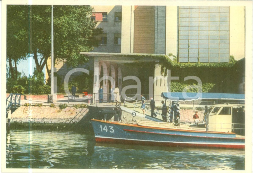 Cartolina originale da collezione 1970 VENEZIA LIDO Battello attracca al Casino Municipale Cartolina VINTAGE FG NV 1