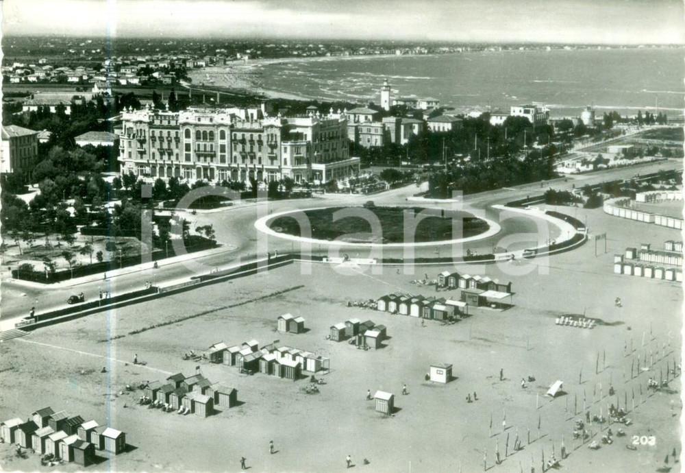 Cartolina originale da collezione 1955 RIMINI Spiaggia vista dall aereo Cartolina postale FG VG 1