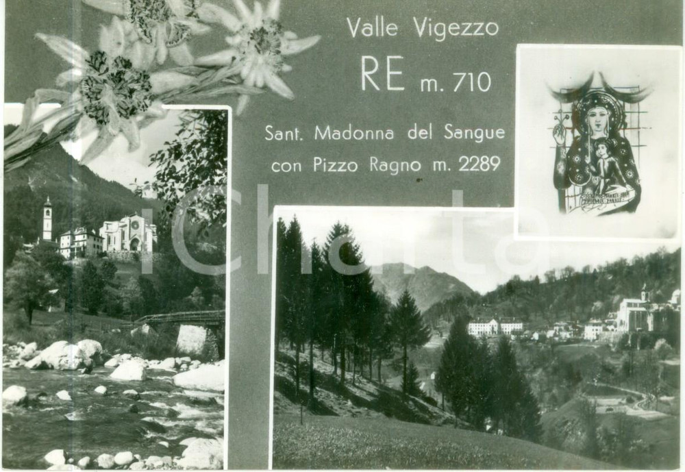Cartolina originale da collezione 1955 ca RE VB Santuario Madonna del Sangue in Valle VIGEZZO Cartolina FG NV 1