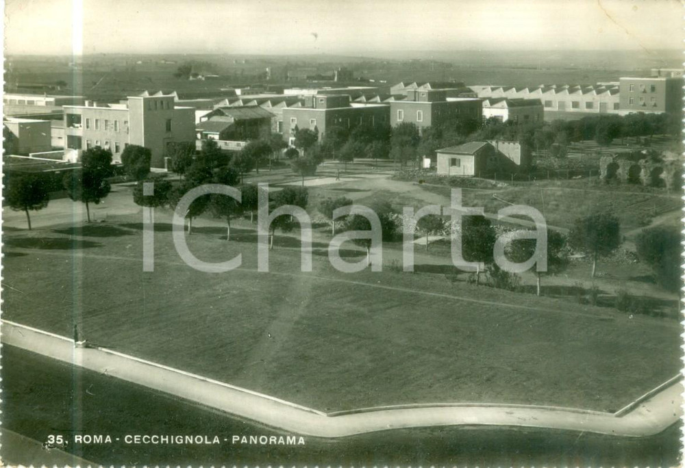 Cartolina originale da collezione 1951 ROMA CECCHIGNOLA Panorama del quaertiere Cartolina FG VG 1