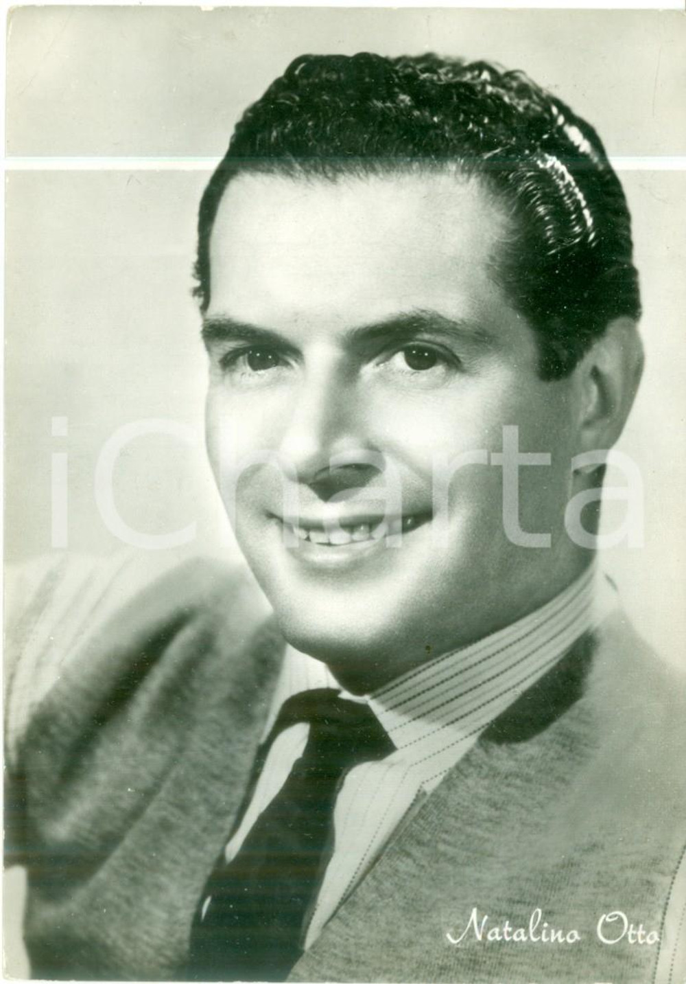 Fotografia d epoca originale 1955 ca MUSICA Cantante Natalino OTTO Cartolina postale FG VG 1
