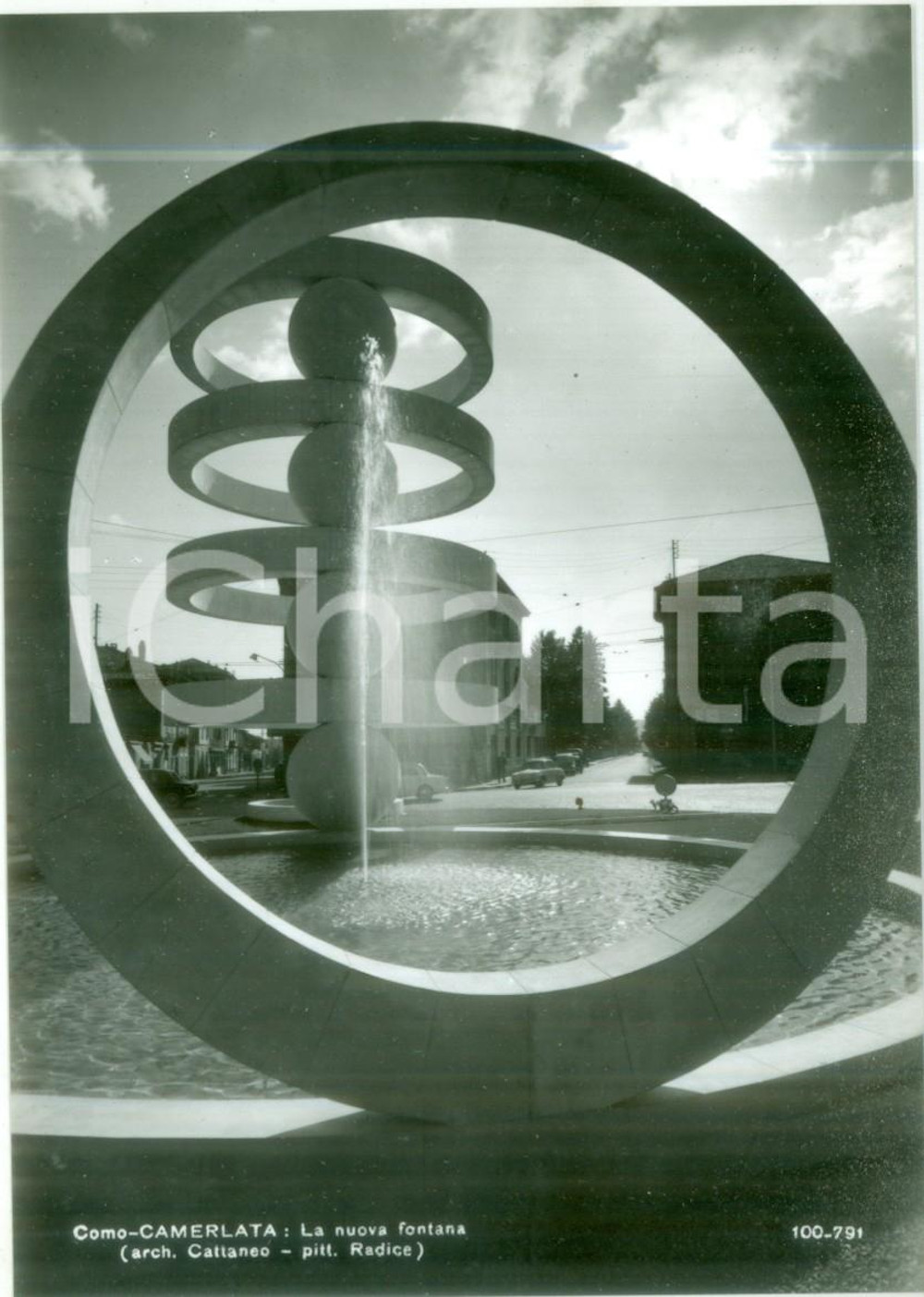 Cartolina originale da collezione 1955 ca CAMERLATA CO Nuova fontana Architetto cesare CATTANEO Cartolina FG NV 1