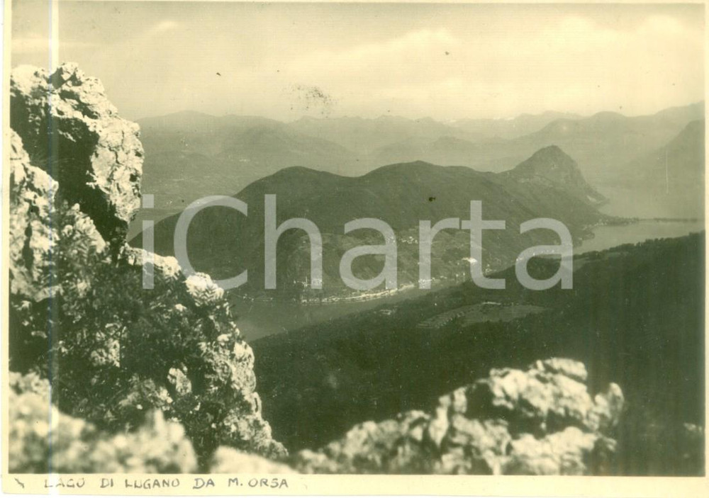 Cartolina originale da collezione 1939 VIGGIÃ™ VA Panorama Lago di LUGANO dal Monte ORSA Cartolina FG VG 1