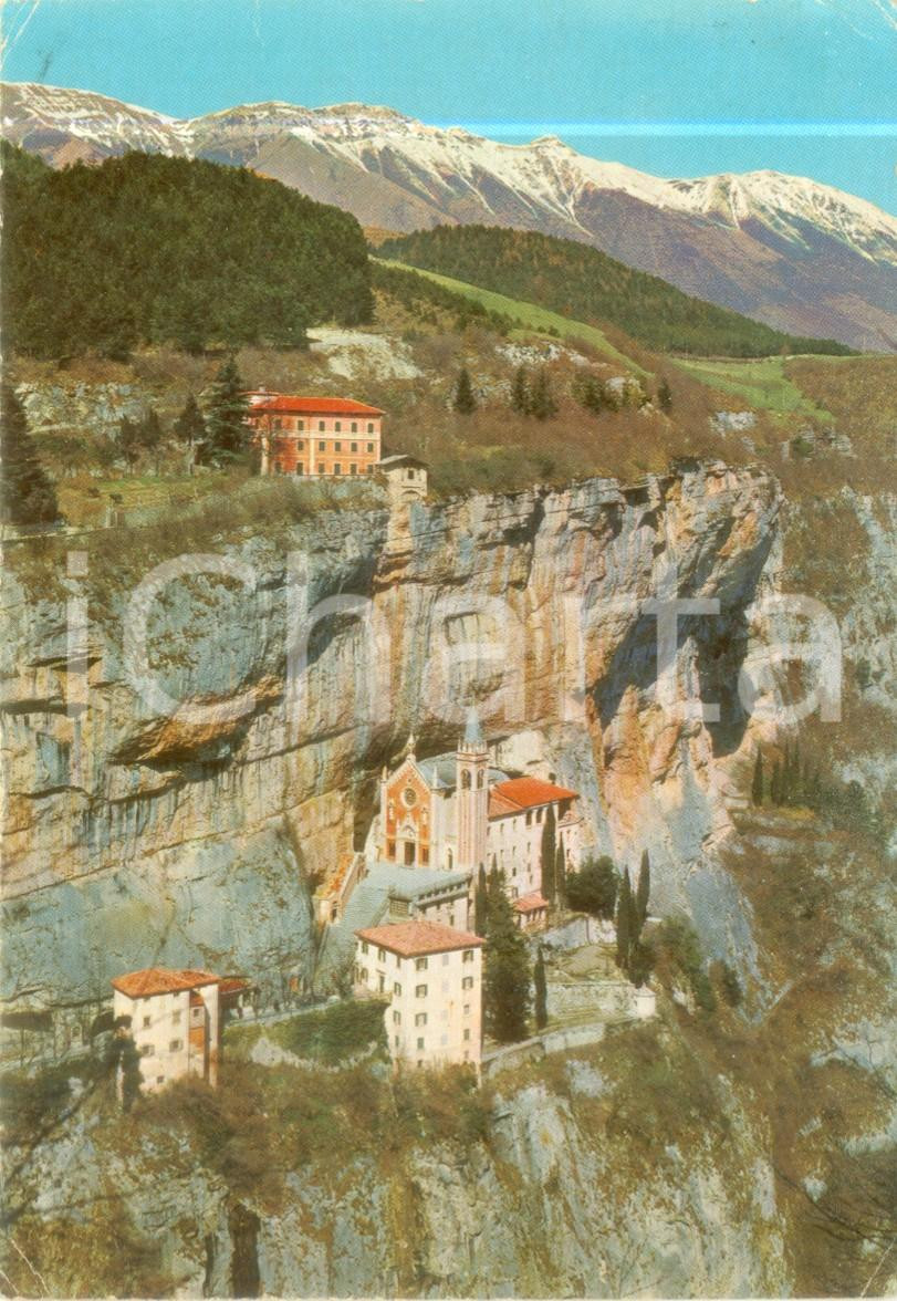 Cartolina originale da collezione 1981 CAPRINO VERONESE Santuario Madonna della Corona a SPIAZZI Cartolina FG VG 1