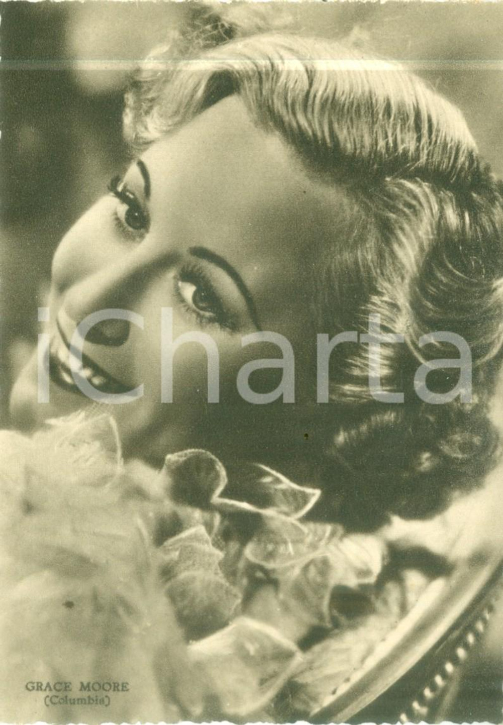 Fotografia d epoca originale 1937 CINEMA Attrice Grace MOORE Columbia Pictures Cartolina FG NV 1