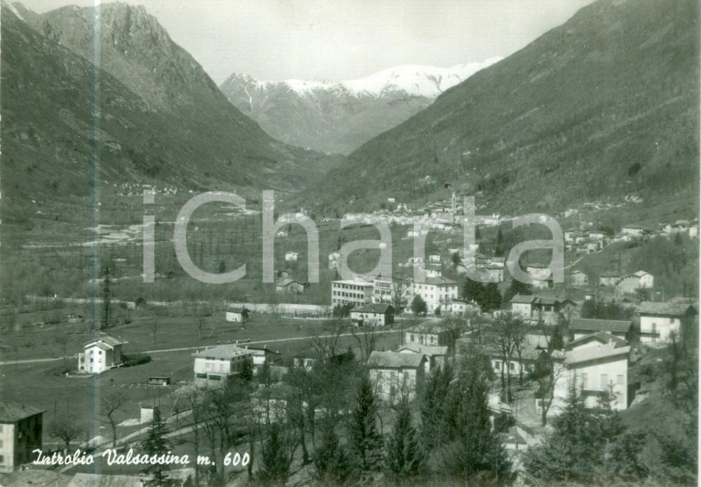 Cartolina originale da collezione 1962 INTROBIO LC Panorama del paese in VALSASSINA Cartolina FG VG 1