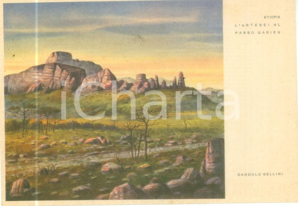 Cartolina originale da collezione 1940 ca ETIOPIA L Artebei al passo UARIEU Illustrata Dandolo BELLINI Cartolina 1