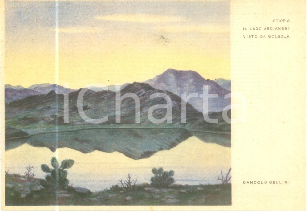 Cartolina originale da collezione 1940 ca ETIOPIA Lago ASCIANGHI da GolgolÃ  Illustrata Dandolo BELLINI Cartolina 1