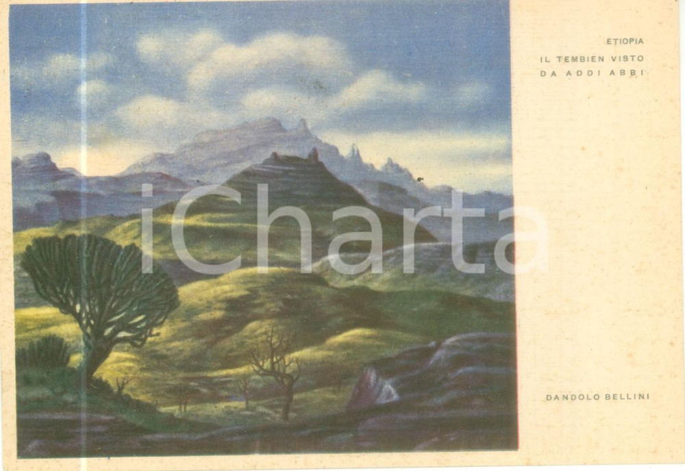 Cartolina originale da collezione 1940 ca ETIOPIA Tembien da ADDI ABBI Illustrata Dandolo BELLINI Cartolina FG VN 1