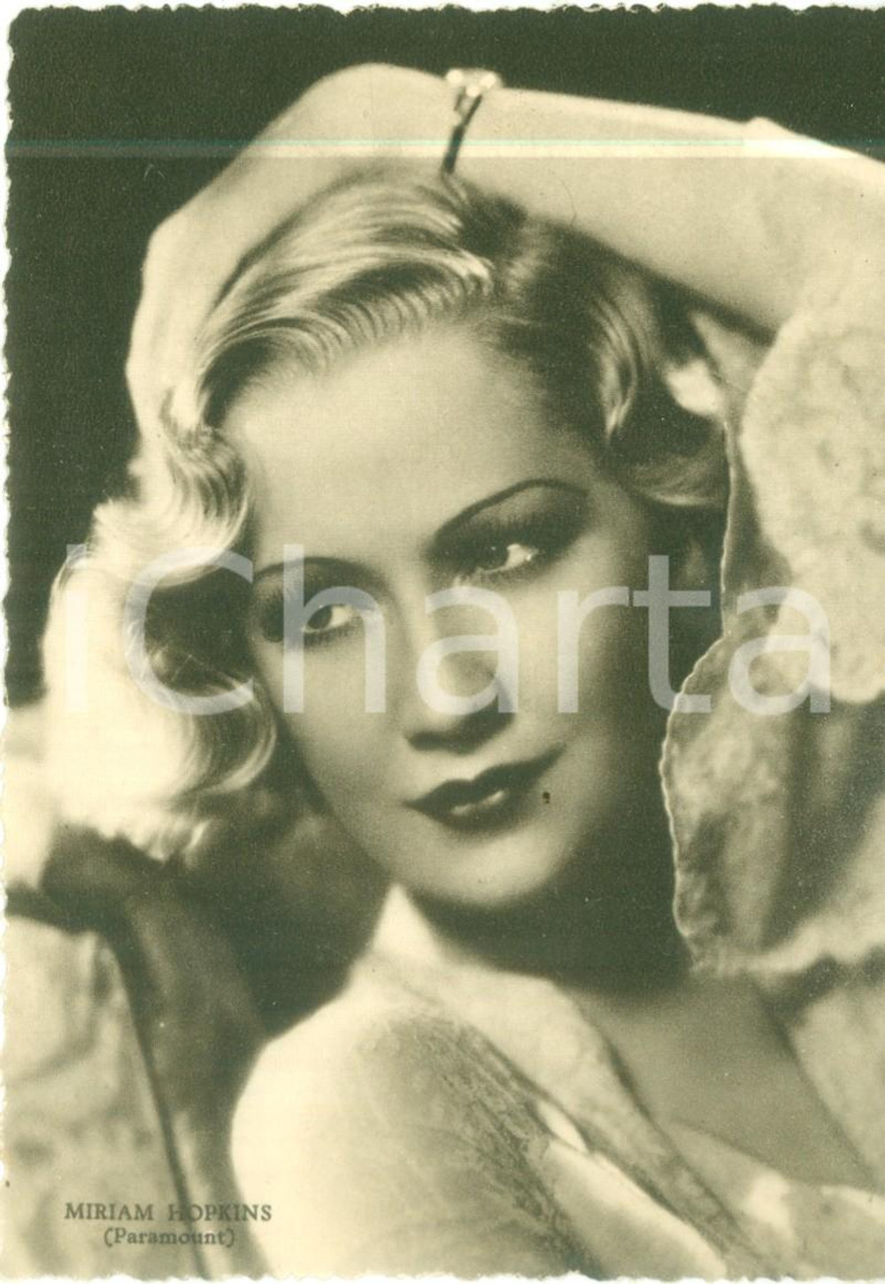 Fotografia d epoca originale 1937 CINEMA Attrice Miriam HOPKINS Paramount Pictures Cartolina FG NV 1