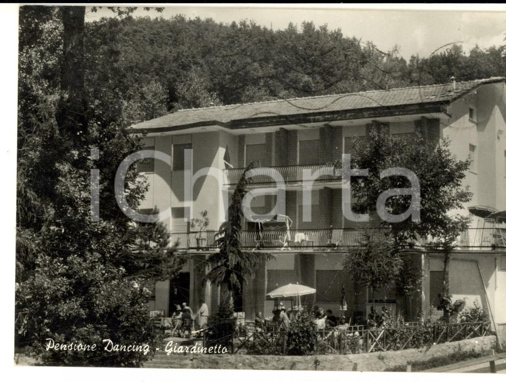 Cartolina originale da collezione 1959 BRALLO DI PREGOLA PV Pensione Dancing  Giardinetto Cartolina ANIMATA FG 1