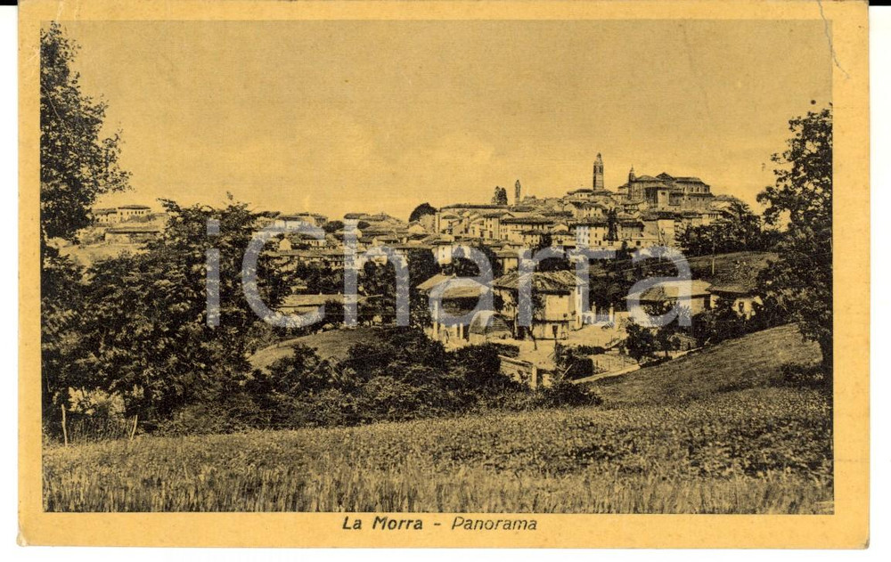Cartolina originale da collezione 1930 ca LA MORRA CN Panorama del paese Cartolina postale FP VG 1
