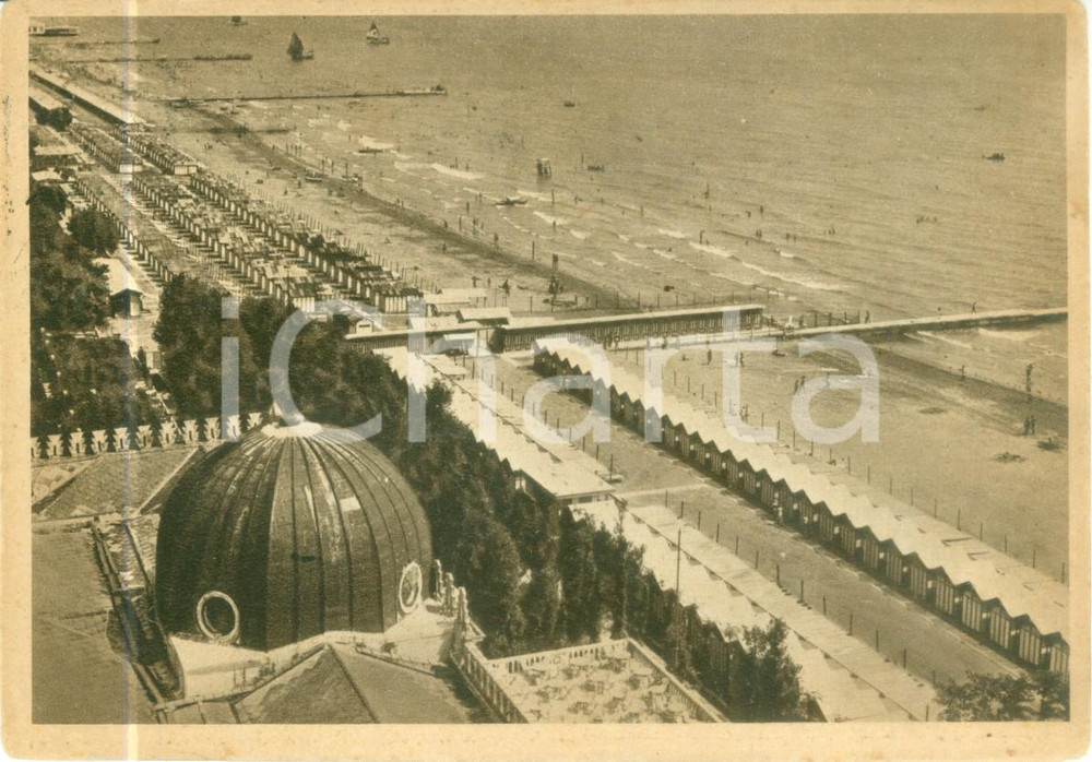 Cartolina originale da collezione 1949 VENEZIA Panorama del lido e della spiaggia Cartolina FG VG 1