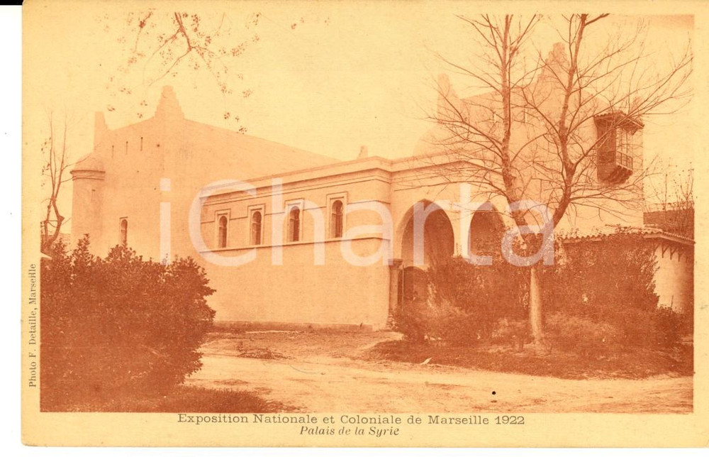Cartolina originale da collezione 1922 MARSEILLE Exposition Coloniale  Palais de la SYRIE Carte postale 1