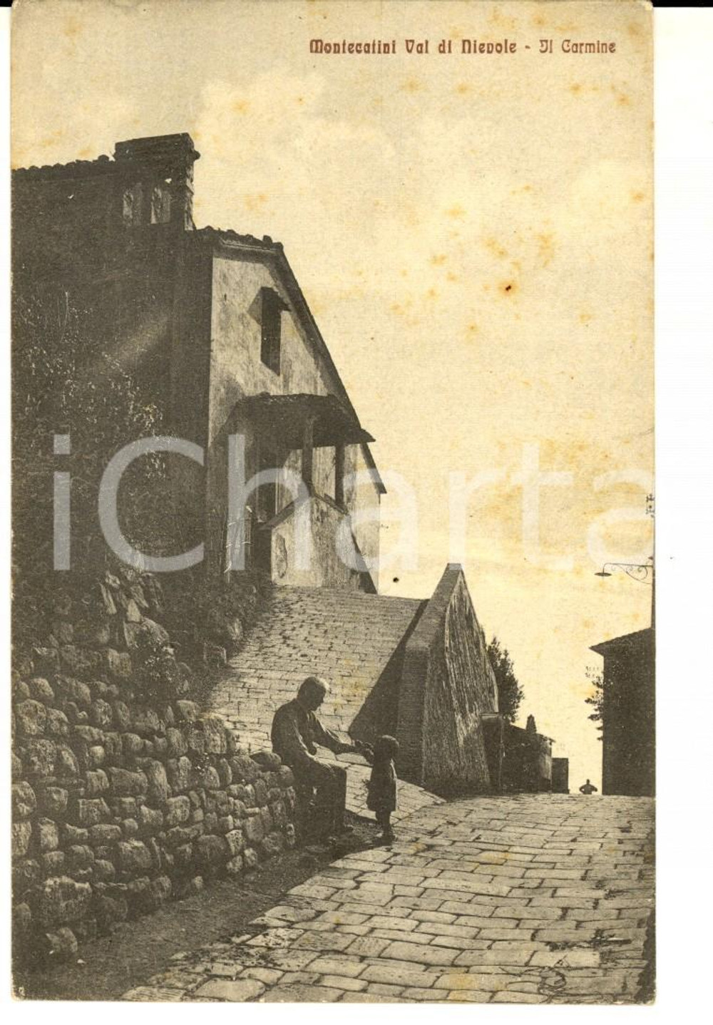 Cartolina originale da collezione 1928 NIEVOLE/ MONTECATINI TERME PT Il Carmine Cartolina ANIMATA FP NV 1