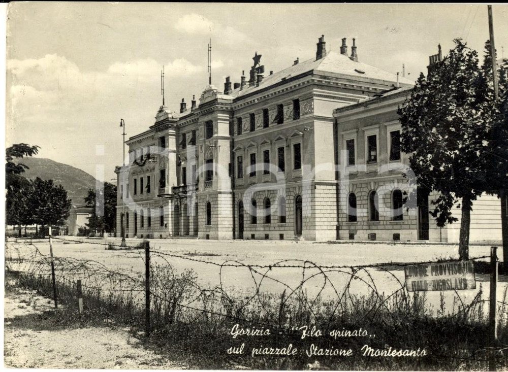 Cartolina originale da collezione 1955 GORIZIA Confine provvisorio ITALIAJUGOSLAVIA Piazzale MONTESANTO 1