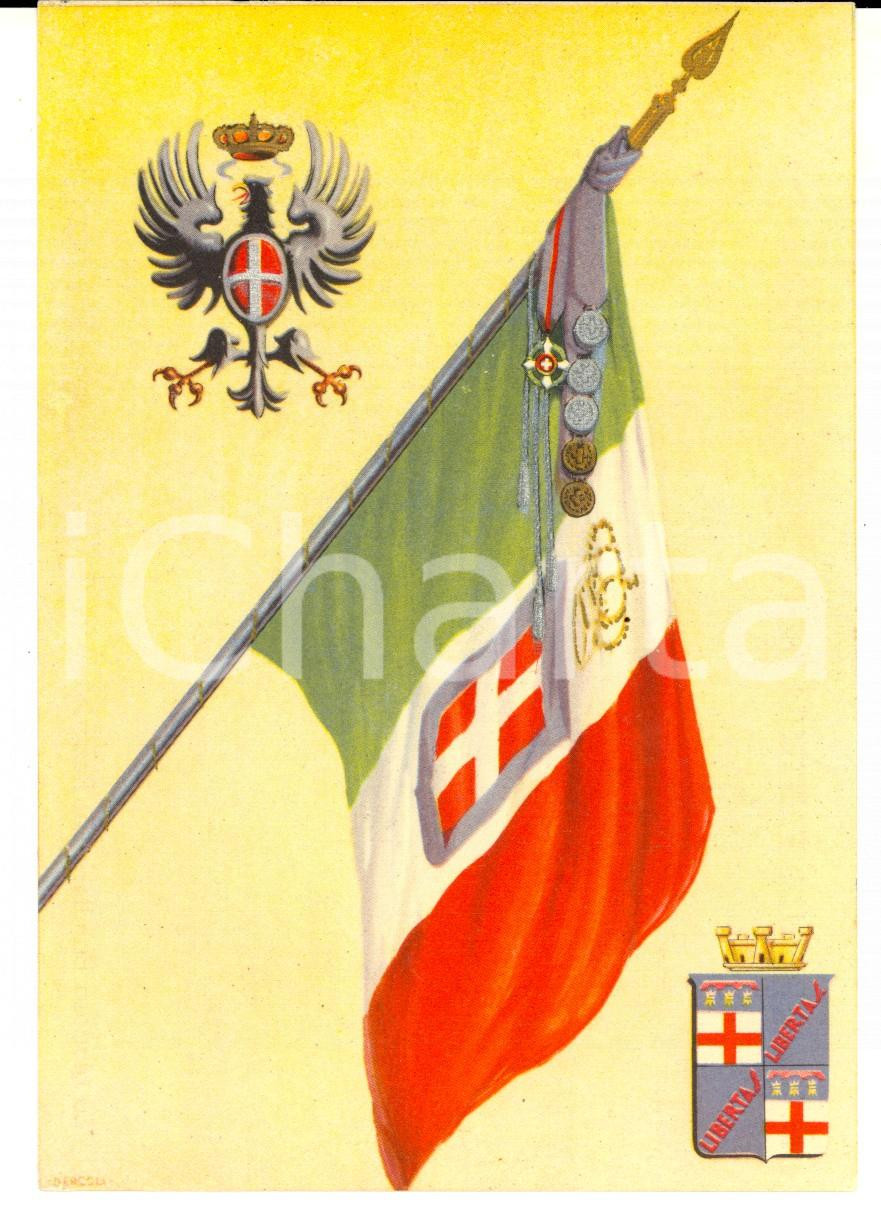 Cartolina originale da collezione 1930 ca 40Â° Reggimento Fanteria Divisionale BOLOGNA  Bandiera Cartolina 1