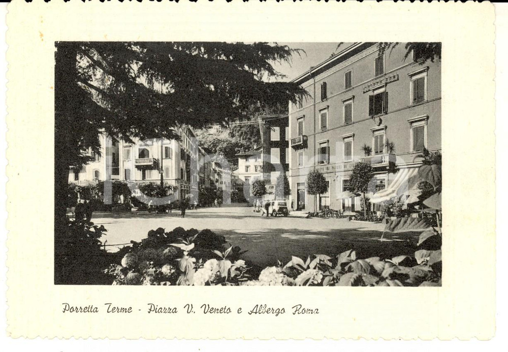 Cartolina originale da collezione 1964 PORRETTA TERME BO Piazza Vittorio Veneto e Hotel ROMA Cartolina FG VG 1