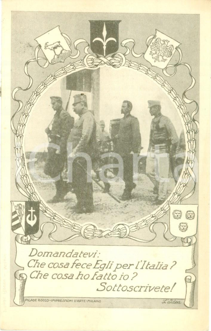 Cartolina originale da collezione 1915 ca PROPAGANDA WW1 Sottoscrivete prestito per l ITALIA Cartolina FP NV 1