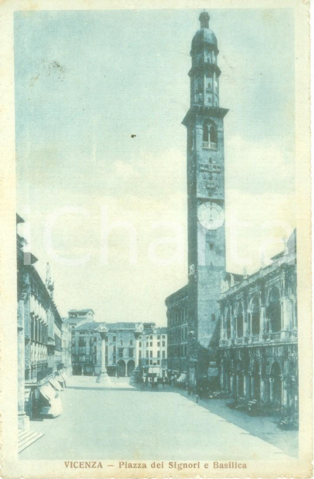 Cartolina originale da collezione 1916 VICENZA Piazza dei Signori e Basilica Cartolina postale FP VG 1