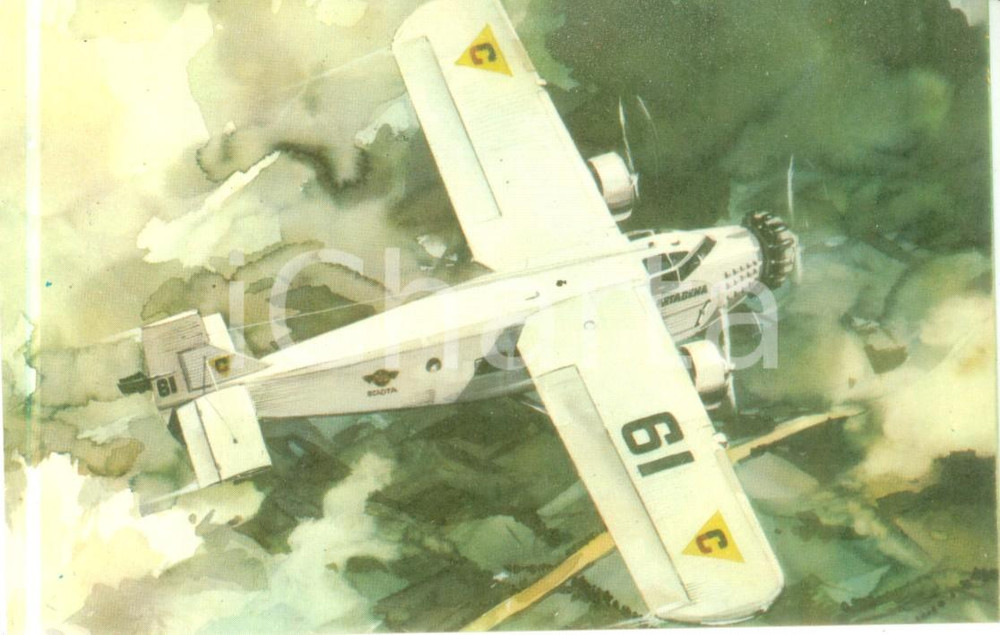 Cartolina originale da collezione 1935 ca AERONAUTICA AMERICANA Trimotore FORD CARTAGENA 61 Cartolina FP NV 1