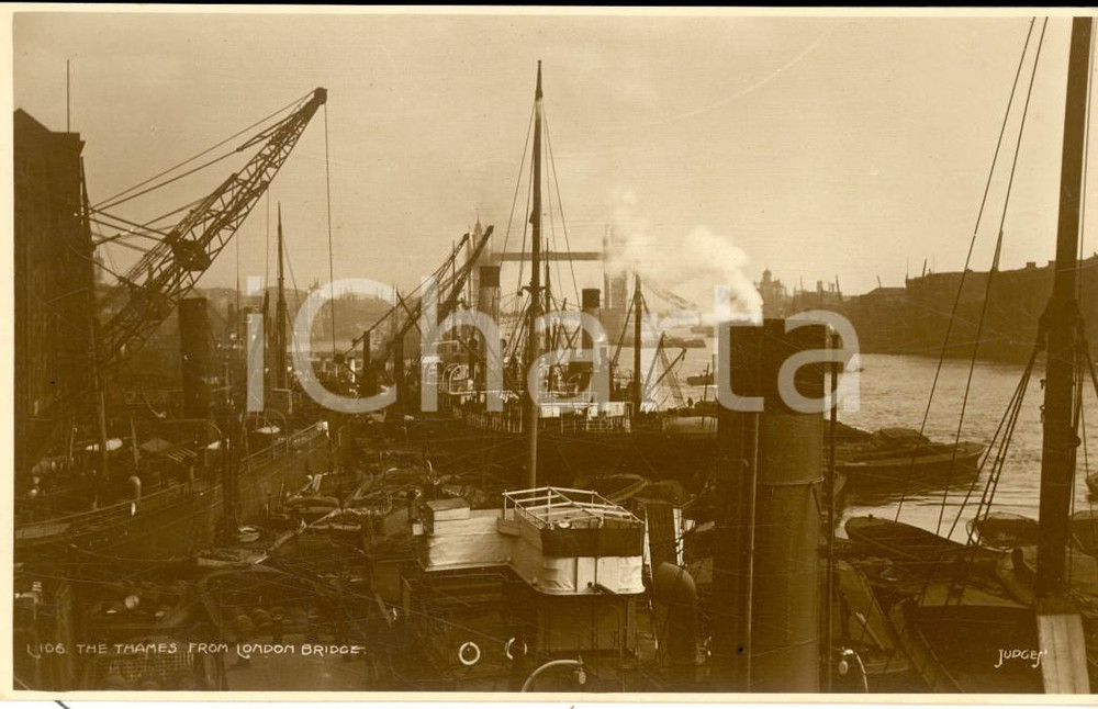 Cartolina originale da collezione 1920 ca ENGLAND The Thames from LONDON BRIDGE  Postcard photo JUDGES 1