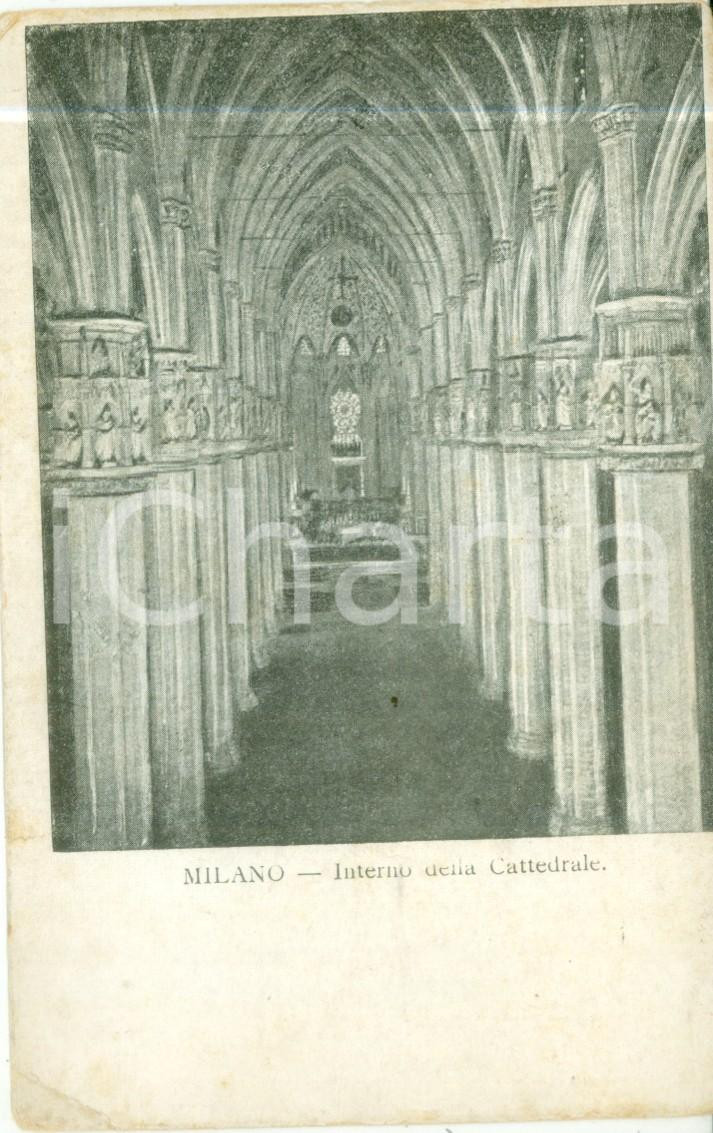 Cartolina originale da collezione 1900 MILANO Navata centrale del DUOMO Cartolina postale FG NV 1