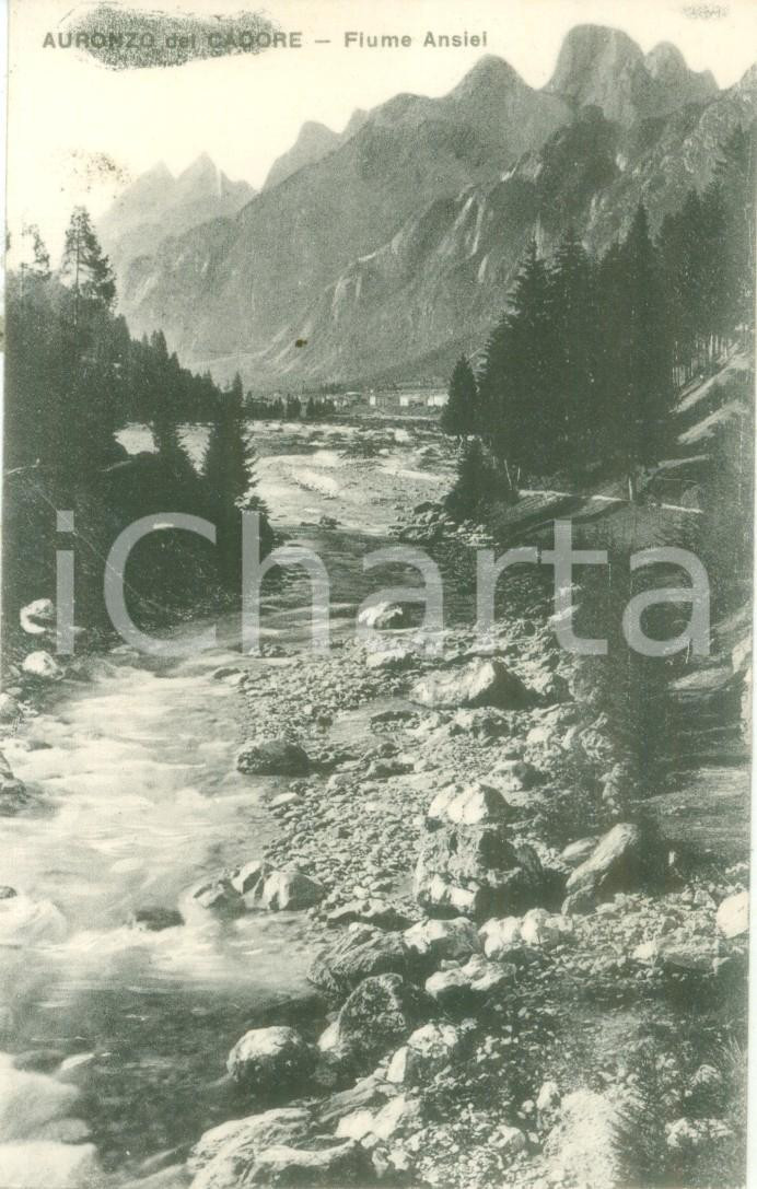 Cartolina originale da collezione 1935 ca AURONZO DI CADORE BL Veduta del fiume ANSIEI Cartolina FP NV 1