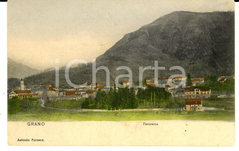 Cartolina originale da collezione 1900 ca GRANO / VEZZA D OGLIO BS Panorama Cartolina postale FP NV 1