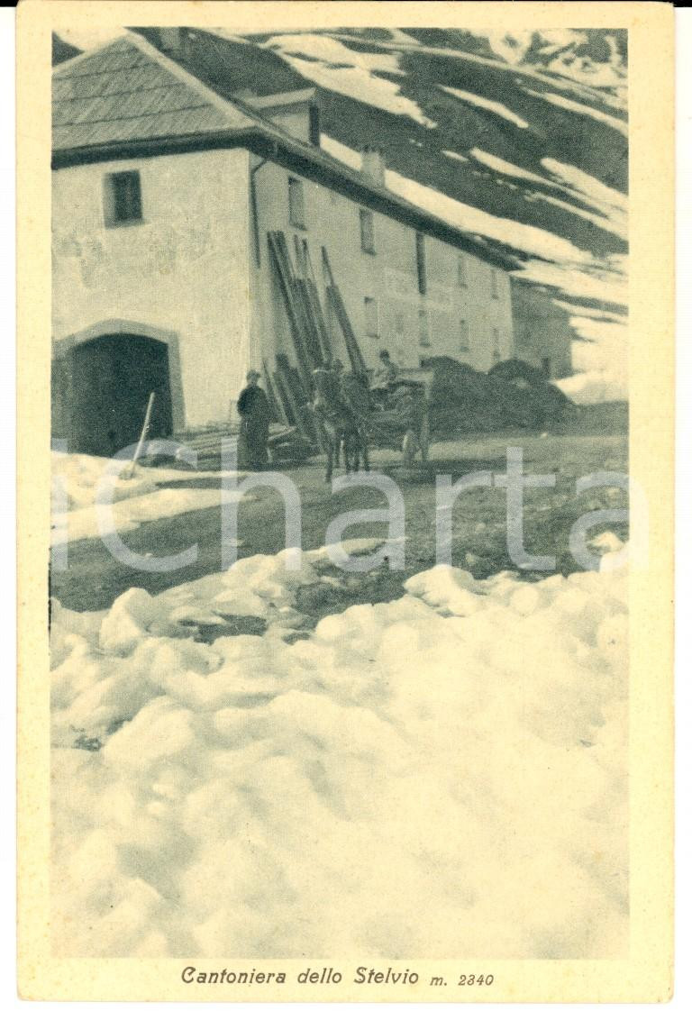 Cartolina originale da collezione 1920 ca PASSO DELLO STELVIO BZ Casa Cantoniera Cartolina ANIMATA FP NV 1