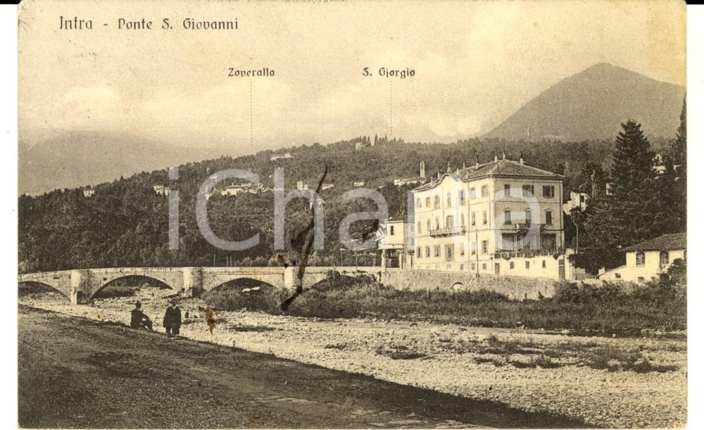 Cartolina originale da collezione 1915 VERBANIA INTRA Panorama con ponte SAN GIOVANNI Cartolina FP VG 1
