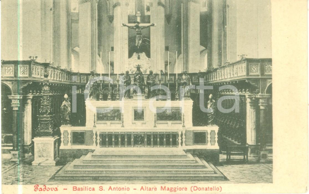 Cartolina originale da collezione 1914 PADOVA Altare Maggiore Basilica di SANT ANTONIO Cartolina FP VG 1