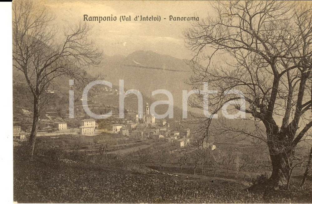 Cartolina originale da collezione 1913 RAMPONIO CO Panorama della VALLE D INTELVI  Cartolina postale FP VG 1