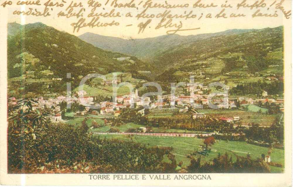 Cartolina originale da collezione 1939 TORRE PELLICE TO Panorama della Valle ANDROGNA Cartolina FP VG 1