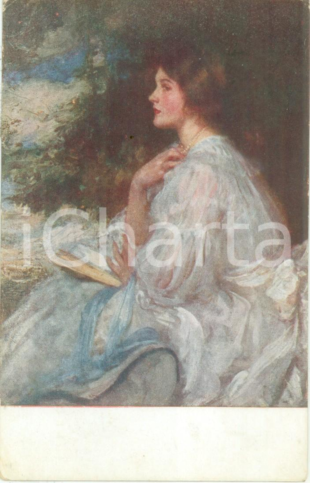 Cartolina originale da collezione 1914 VENEZIA XI Esposizione d Arte Ritratto I.I. SHANNON Cartolina FP VG 1