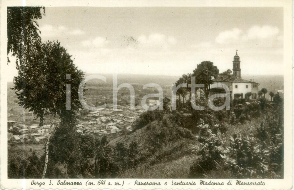 1938 BORGO SAN DALMAZZO (CN) Santuario Madonna di MONSERRATO *Cartolina FP VG