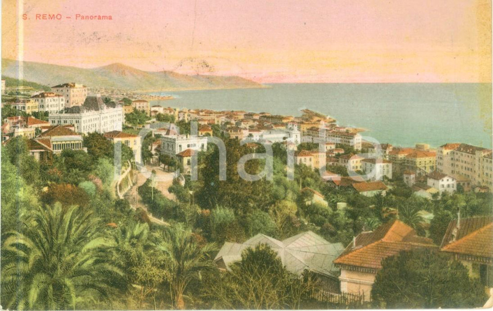 Cartolina originale da collezione 1920 SANREMO IM Panorama della cittÃ  e del golfo Cartolina FP VG 1