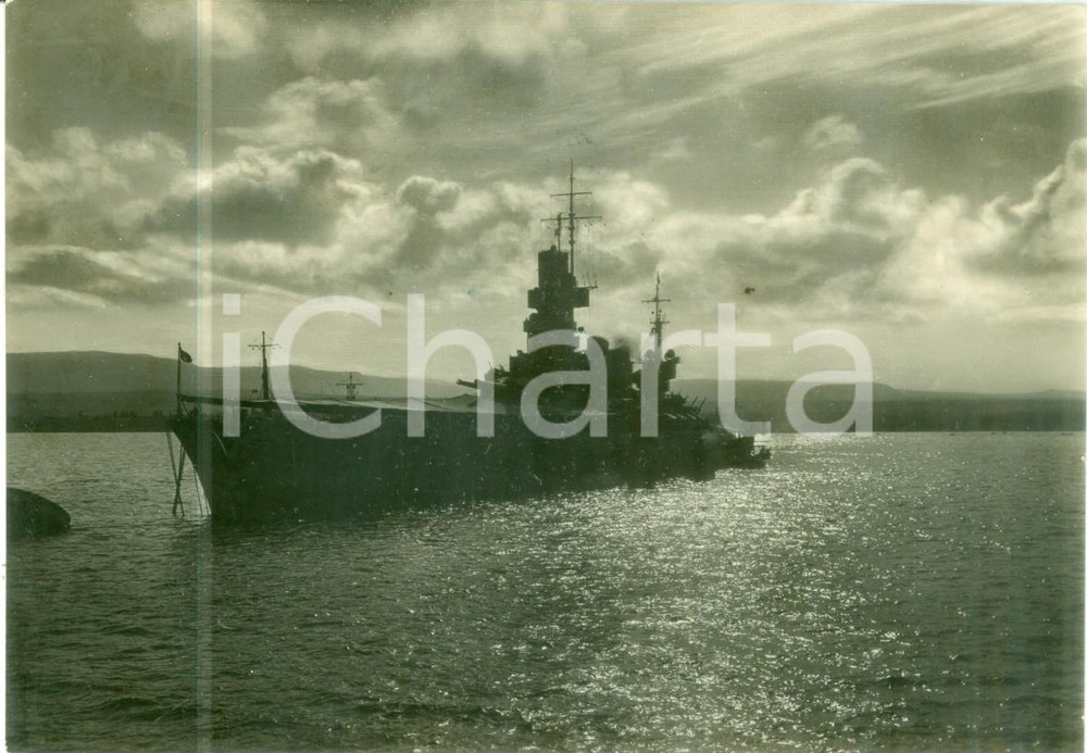 Cartolina originale da collezione 1951 TARANTO Nave CAIO DUILIO all ancora in porto Cartolina FG VG 1