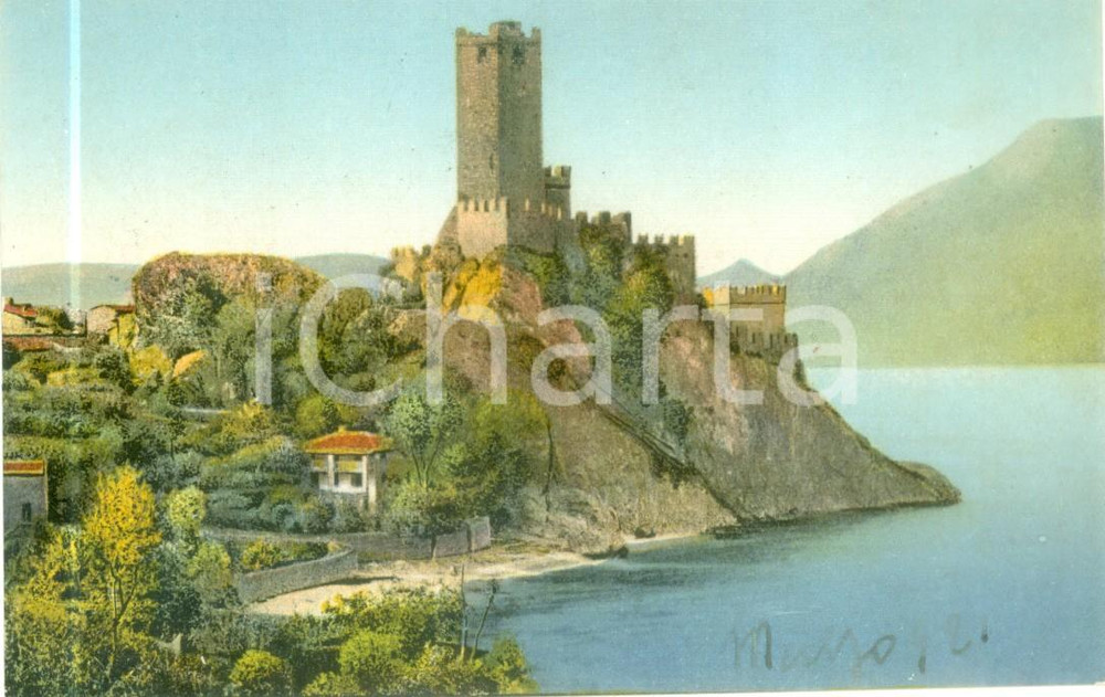 Cartolina originale da collezione 1930 ca MALCESINE VR Veduta del castello SCALIGERO Cartolina FP NV 1