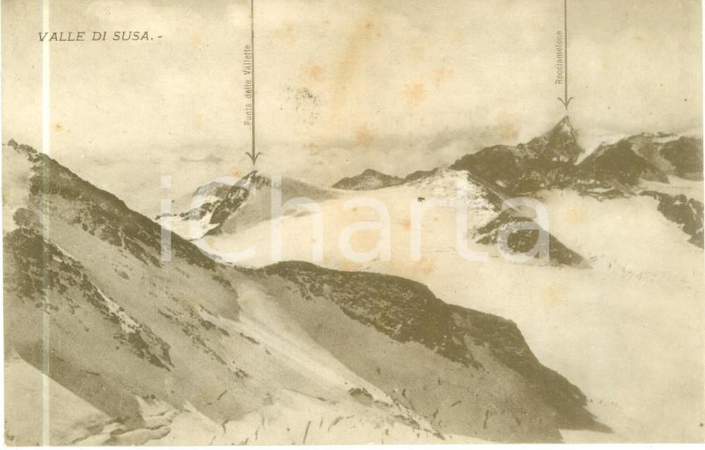 Cartolina originale da collezione 1930 ca VALLE DI SUSA Punta delle Vallette e Rocciamelone Cartolina FP NV 1